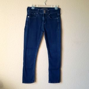 Women’s Express Cropped Legging Mid Rise Jeans Dark Wash Size 2R